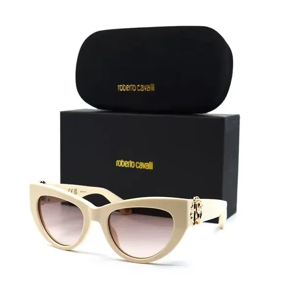 ROBERTO CAVALLI SRC017M IVORY PURPLE GRADIENT AUTHENTIC SUNGLASSES - Picture 5 of 16